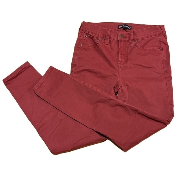J.crew Mercantile Maroon Skinny Jeans Women’s (Sz 26) - Picture 1 of 10
